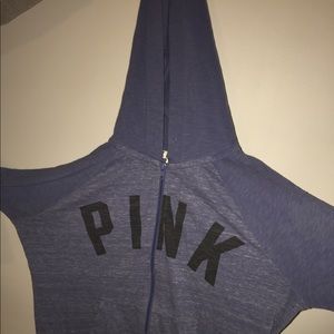 Blue PINK zip up sweater hoodie